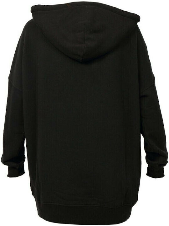Simone Long Women's Sweatshirt Hooded Black