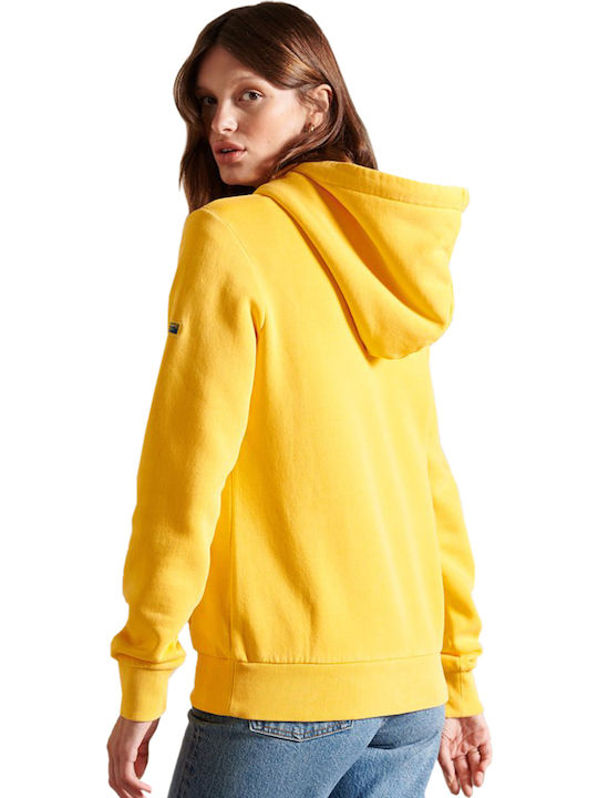 Vintage Logo Ac Lang Damen Sweatshirt Kapuzen Gelb