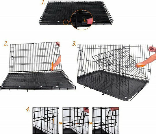 Pet Camelot Dog Wire Crate with 2 Doors Metal 124x76x83cm. 124x76x83cm