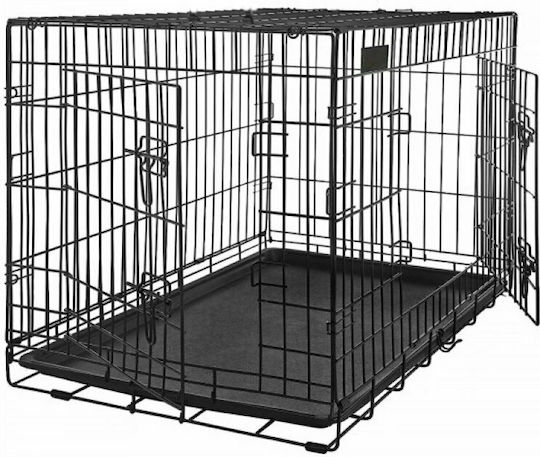 Pet Camelot Dog Wire Cage Medium with 2 Doors Black 78x49x56.5cm