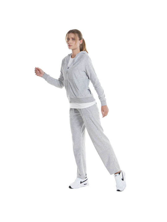 Women's Hooded Velvet Cardigan Gray