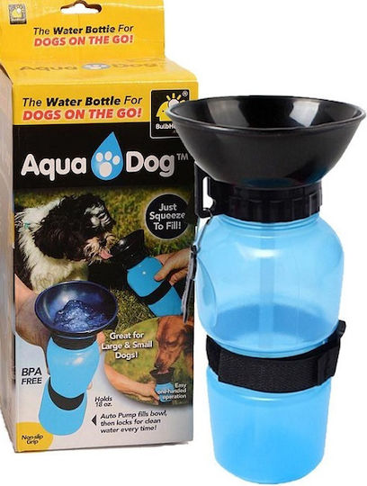 Doglemi Πλαστικό Μπουκάλι Νερού για Σκύλο & Γάτα 500ml 15cm σε Μπλε Χρώμα