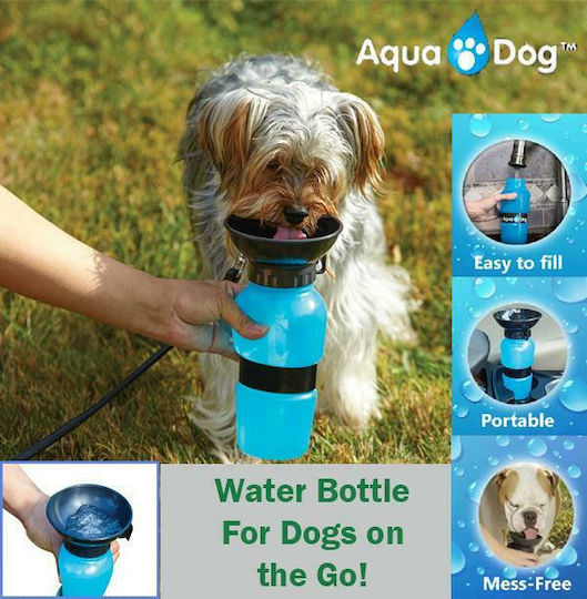 Doglemi Πλαστικό Μπουκάλι Νερού για Σκύλο & Γάτα 500ml 15cm σε Μπλε Χρώμα