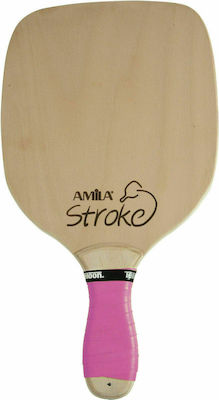 Amila Stroke Beach Racket Beige 400gr with Straight Handle Pink