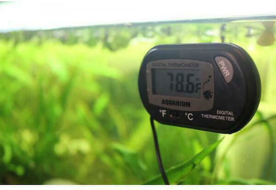 Aquarium Technical Equipment Digital Aquarium Thermometer with LCD Screen Black 5x4cm