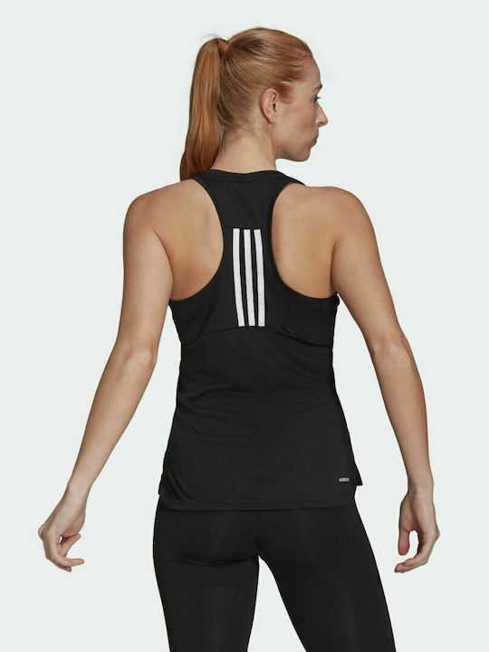 Adidas 3 Stripes Αμάνικη Γυναικεία Αθλητική Μπλούζα Μαύρη