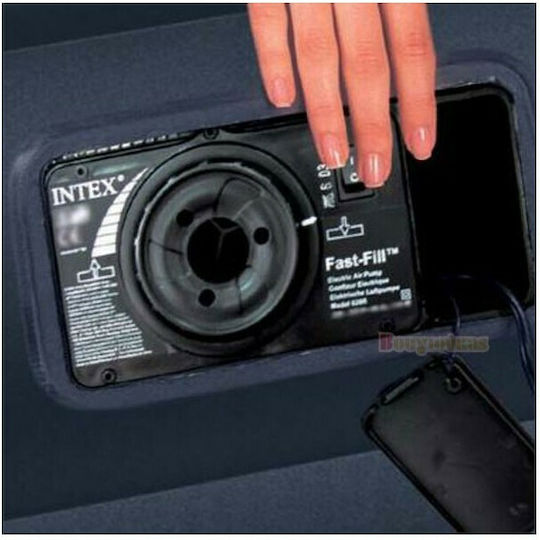 Intex Inflatable Sleeping Mattress Single with Built-in Electric Pump Deluxe Pillow Rest Raised 191x99x42εκ.