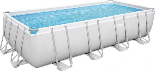 Bestway Πισίνα PVC 11.532lt με Μεταλλικό Σκελετό 488x244x122εκ. Γκρι