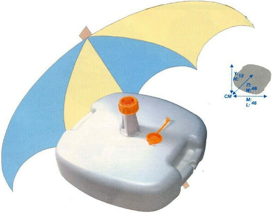 Summertiempo Umbrella Base Water - Sand Plastic 22lt Square White