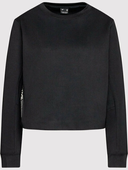 Gekürzt Damen Sweatshirt Schwarz