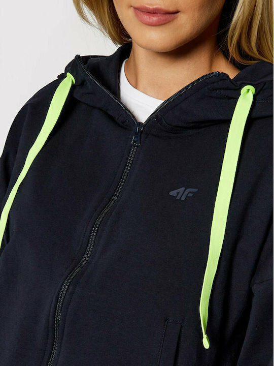 Women's Sweatshirt Jacket Hooded Navy Blue