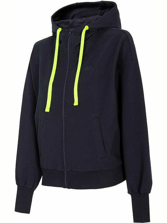 Women's Sweatshirt Jacket Hooded Navy Blue