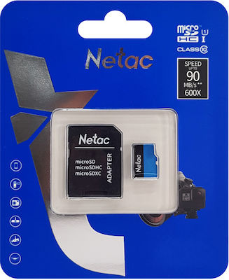 Netac P500 Standard microSDHC 16GB Class 10 U1 UHS-I με αντάπτορα