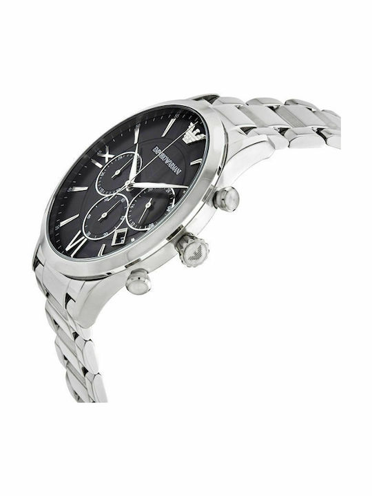 Emporio Armani Giovanni Men's Watch 44mm Chronograph Battery with Silver Metal Bracelet
