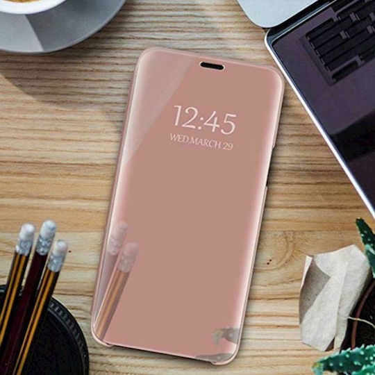 Hurtel Clear View Book Πλαστικό Ροζ Χρυσό (Huawei P Smart 2019 / Honor 10 Lite)
