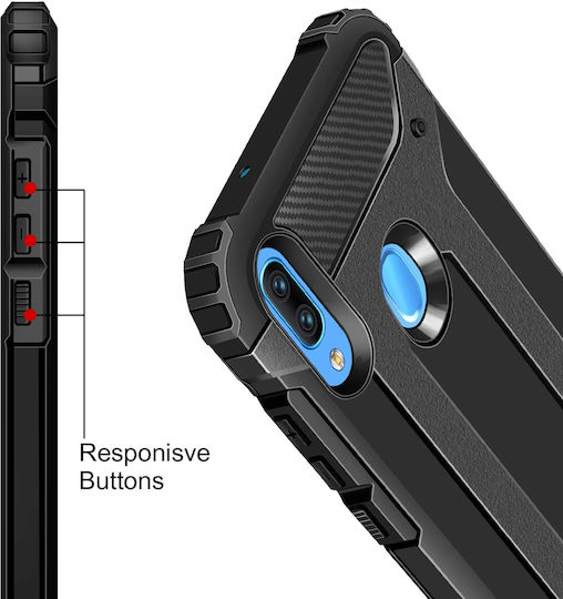 Hurtel Tough Armor Back Cover Πλαστικό Μαύρο (Galaxy A40)