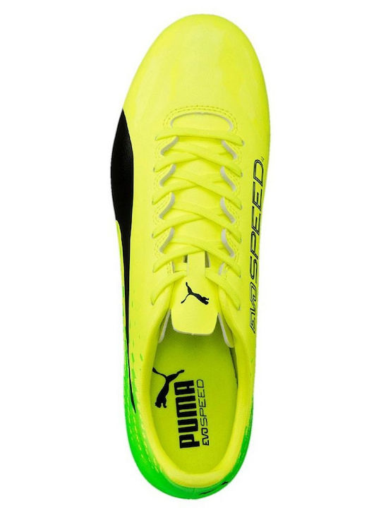 PUMA Evospeed 17.2 Ποδοσφαιρικά Παπούτσια με Τάπες Safety Yellow / Black / Green Gecko