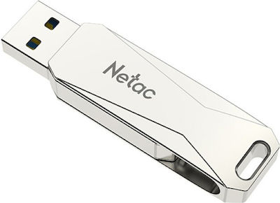 Netac U782C 64GB USB 3.0 Stick με σύνδεση USB-A & USB-C Ασημί