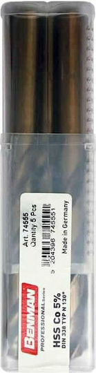 Benman Drill HSS with Cylindrical Shank for Metal και Wood 2.5mm