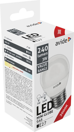 Avide ABBMG27WW-7W Λάμπα LED 7W για Ντουί E27 και Σχήμα G45 Θερμό Λευκό 630lm