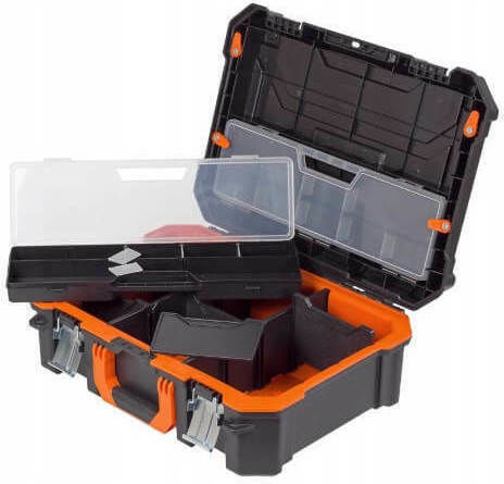Tactix Anti-shock Hand Tool Case Plastic with Tobacco Case Dimensions: W49.5xD39xH19cm