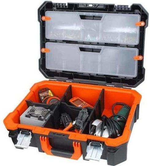 Tactix Anti-shock Hand Tool Case Plastic with Tobacco Case Dimensions: W49.5xD39xH19cm