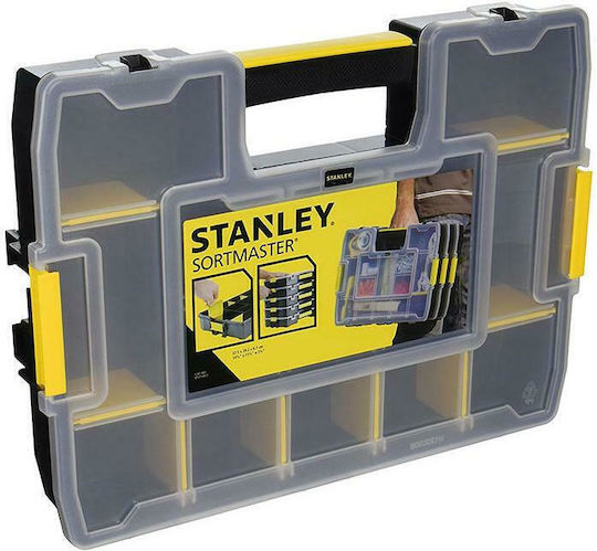 Stanley SortMaster Tool Compartment Organiser 10 Slot Adjustable Black 29.5x21.5x6.5cm