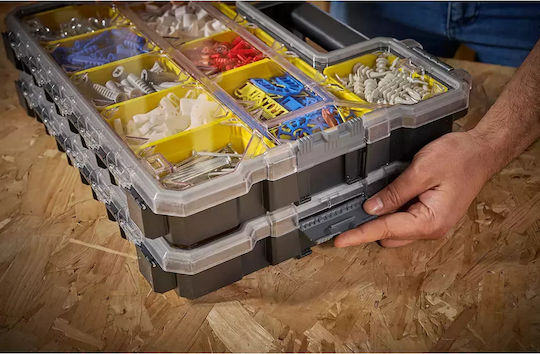 Stanley FatMax Tool Compartment Organiser 10 Slot with Removable Box Yellow 44.6x35.6x7.5cm