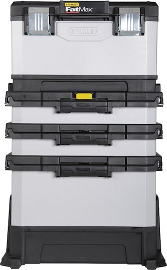 Stanley Wheeled Metallic Tool Carrier with Toolbox W56.8xD38.9xH89.3cm 3 FatMax