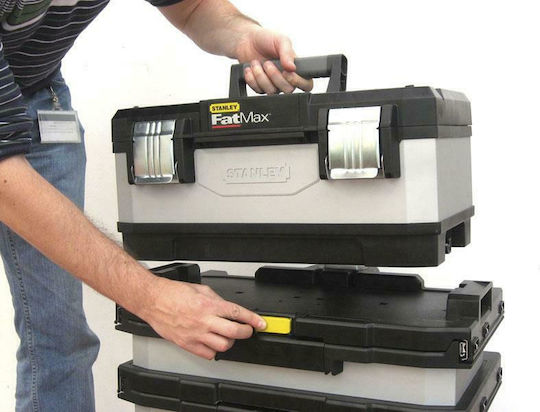 Stanley Wheeled Metallic Tool Carrier with Toolbox W56.8xD38.9xH89.3cm 3 FatMax