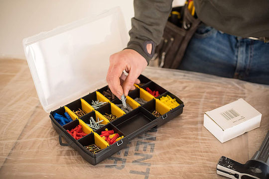Stanley Tool Compartment Organiser 17 Slot Adjustable Black 27x19x4.6cm