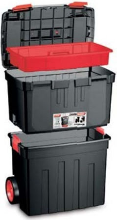 Tayg Wheeled Plastic Tool Carrier 2 Slot with Toolbox W47xD29xH63cm
