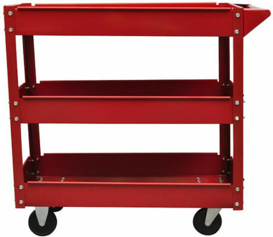 vidaXL Wheeled Metallic Tool Carrier 3 Slot W84xD41xH78cm