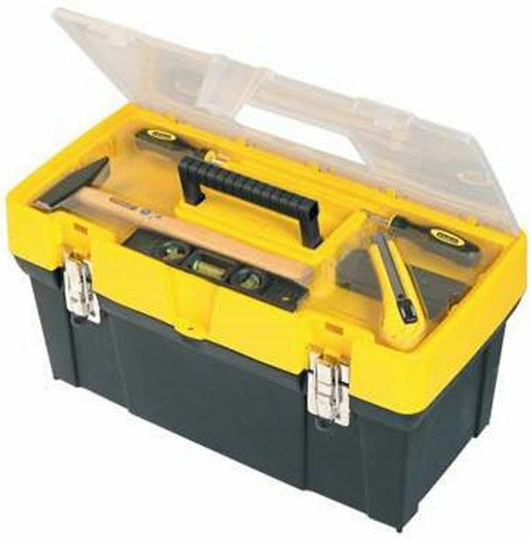 Stanley Hand Tool Case Plastic with Tobacco Case Dimensions: W49.3xD25.6xH24.8cm