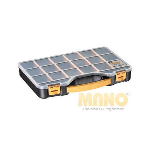 Mano Pro Tool Compartment Organiser 20 Slots with Adjustable Dividers Black 51x34.7x7.1cm