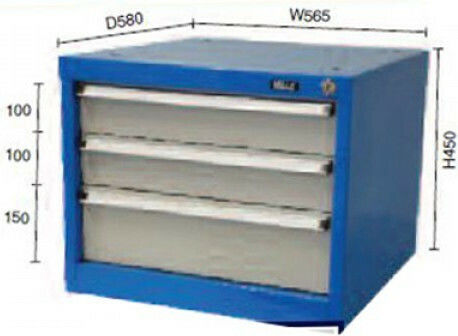 Bulle Metallic Tool Carrier with 3 Drawers W58xD56.5xH45cm DR 35-3