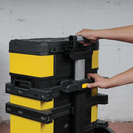 Stanley Cu roți Plastic Căruță 3 Secțiuni cu Geantă de scule L56.8xA38.9xÎ73cm