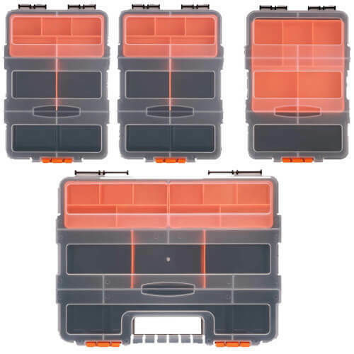 Kendo Tool Compartment Organiser Adjustable & Removable Box Black 31x22x18cm