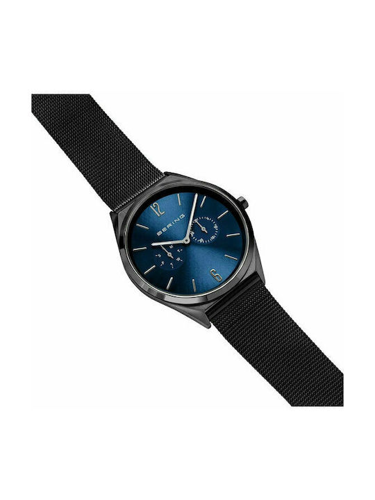 Bering Time Ultra Slim Watch Battery with Black Metal Bracelet