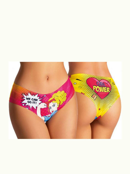 MeMeMe Comics Strong Girl Women's Brazil Seamless Fuchsia