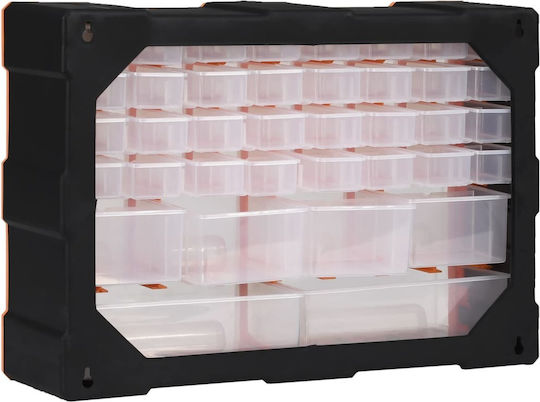 vidaXL Sertar Pentru Cutia De Scule Din Plastic Cu 40 De Barci P52xA16xÎ37.5cm
