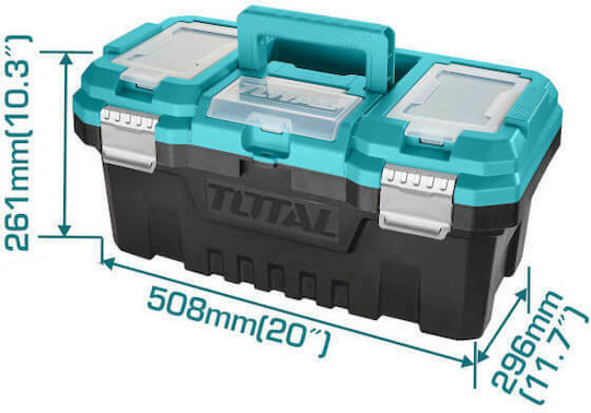 Total Hand Tool Case Plastic with Tobacco Case Dimensions: W50.8xD29.6xH26.1cm