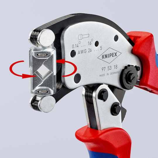Knipex Πρέσα Ακροδεκτών με Μηχανισμό Καστάνιας (Μήκος 200mm)