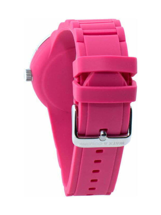 WATX & CO Ρολόι με Καουτσούκ Λουράκι σε Ροζ χρώμα