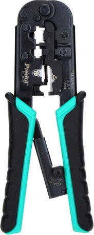 Proskit Ethernet Internet Cable Crimping Plier RJ12, RJ11, RJ45, RJ10 with Cable Cutter & Ratchet Mechanism (Length 180mm)