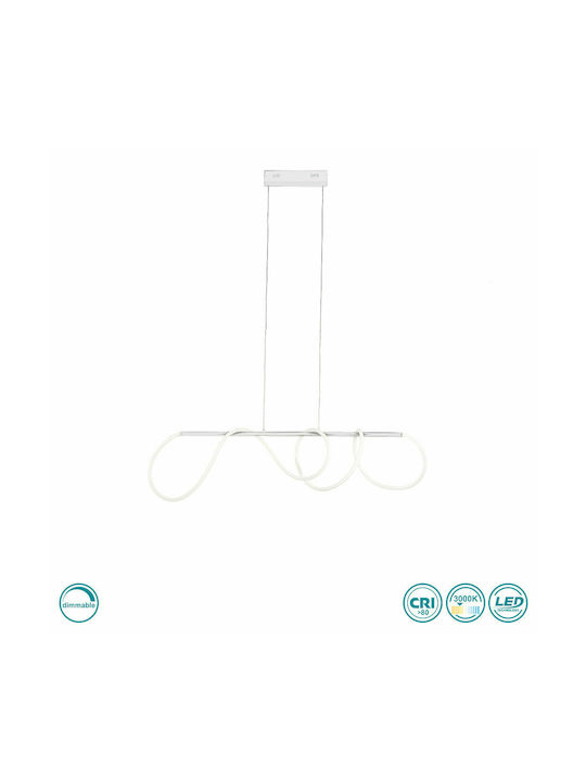 Ondaluce So.Line/Pc-Bianco Pendant Light White Rail 80cm
