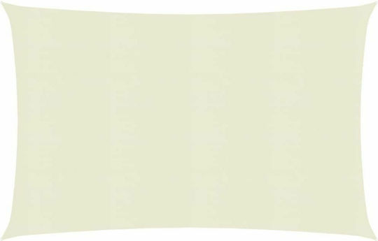 vidaXL Rectangular Shade Sail Ecru With Hoop 3x6m 160gr/m² made of HDPE 160gr/m²