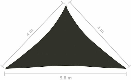vidaXL Dreieck Sonnensegel Gray Mit Hoop & mit PU-Beschichtung 4x4x5.8m hergestellt aus Oxford-Gewebe