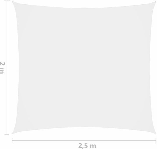vidaXL Правоъгълена Shade Sail Бял С парчета & с PU покритие 2x2.5m