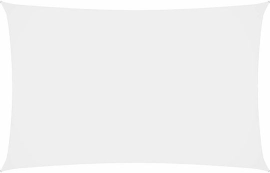 vidaXL Rectangular Shade Sail White With Hoop & with PU Coating 2.5x5m Rectangle made of Oxford fabric